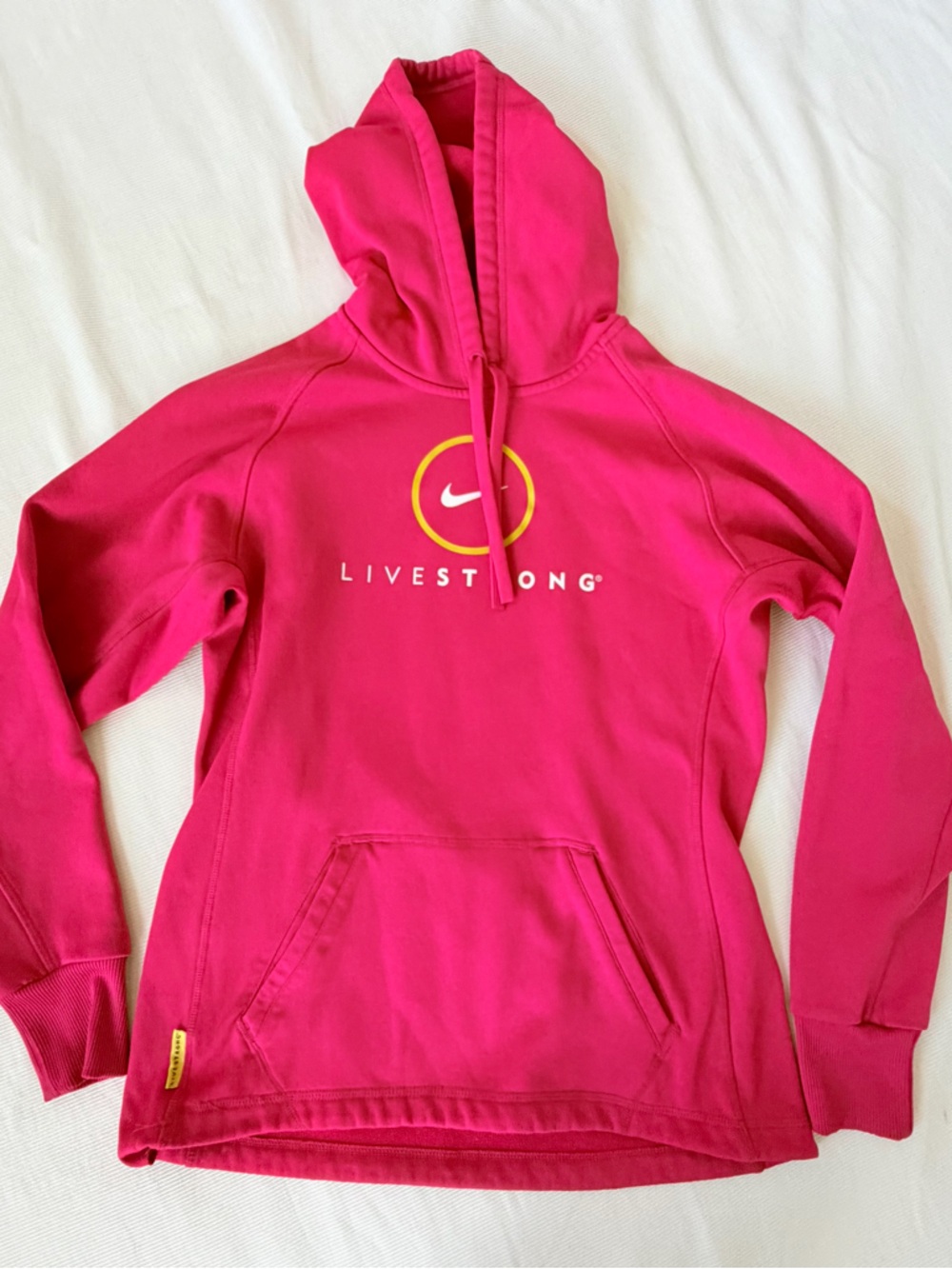 Nike Womens Hoodie Sweatshirt Live Strong Pink Sport Gym Casual Workout S